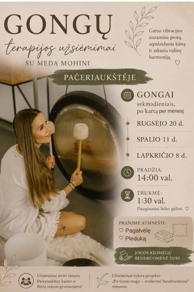 Gongų terapija su Meda Mohini
